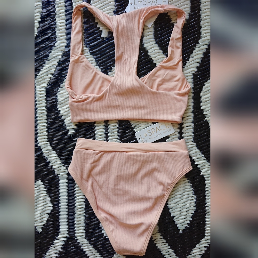 L*Space Tara Top Frenchi Bottom Ribbed Bikini Set - Picture 2 of 10